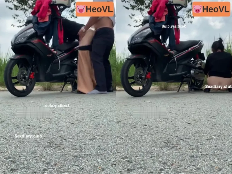 Người vợ ông xã chơi nhau giữa đường nơi vắng vẻ